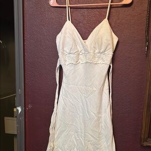 Elegant Cream Spaghetti Strap Dress